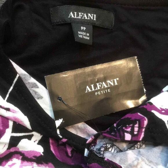 Alfani Printed Round-Hem Womens T-Shirt Womens Size PP - Picture 5 of 5